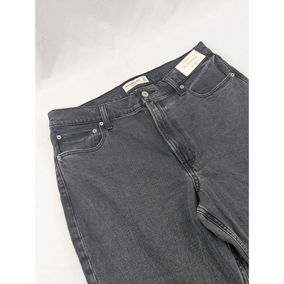 Abercrombie Fitch Jeans Womens Black The Mom High Rise Curve Love 31/12 NEW - Picture 2 of 10